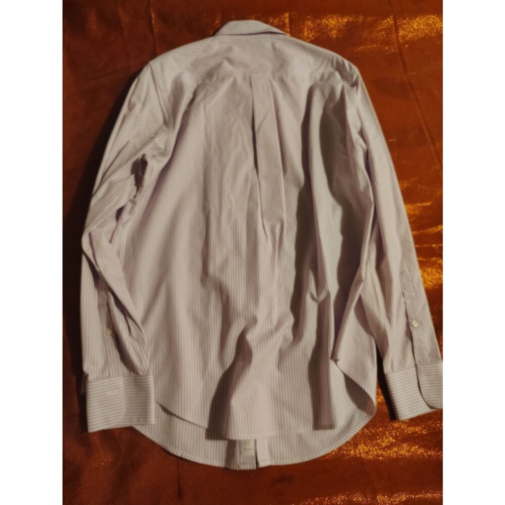 Brooks Brothers Dress Shirt Womens 10 Pink White Stripe Long Sleeve Button Up - Picture 3 of 3